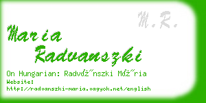 maria radvanszki business card